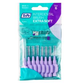 TePe Interdental Extra Soft Brushes - Purple X-Soft 1.10mm - 1 Pack of 8 Brushes