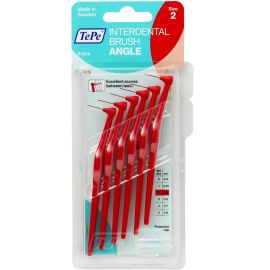 Tepe Angle Interdental Brush - Red - 6 Brushes Per Pack