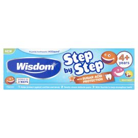 Wisdom Step by Step 4+ Years Fluoride Toothpaste 75ml