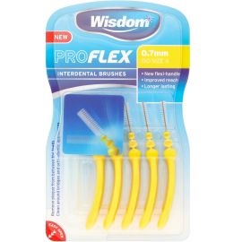 Wisdom Pro Flex Interdental Brush - 0.70mm Yellow - 5 Brushes Per Pack
