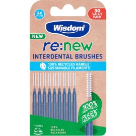 Wisdom Re:New 0.6mm Blue Interdental Brushes - Pack Of 30