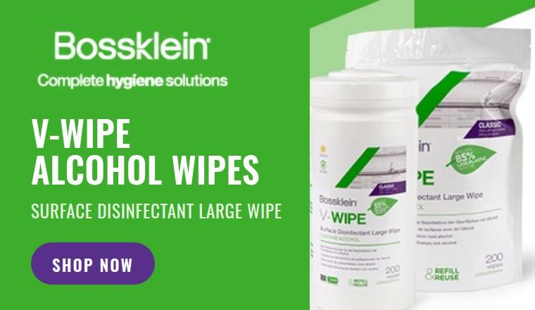 Bossklein V-Wipe alcohol wipes - shop now